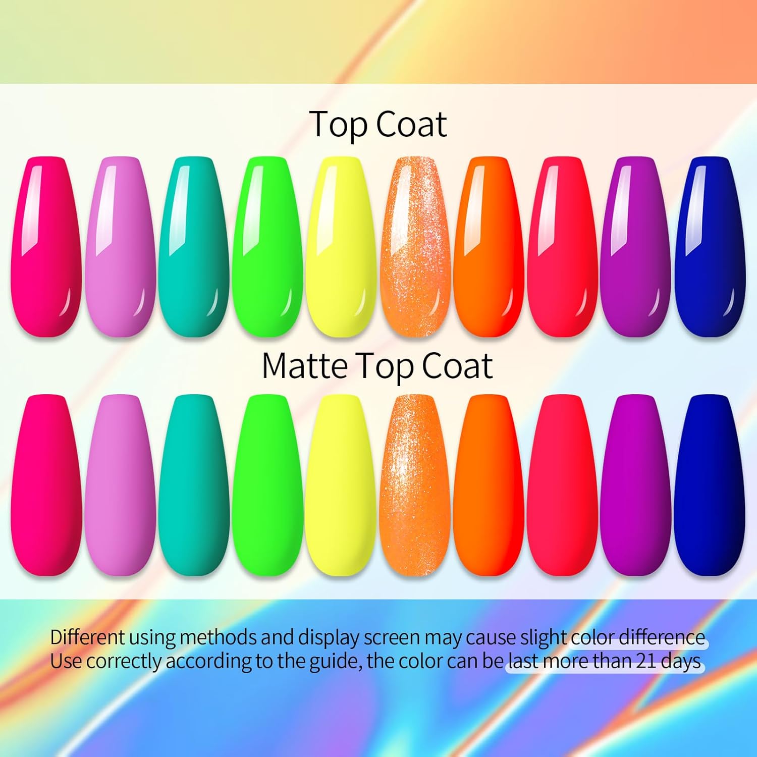 UR SUGAR 10 Colors Neon Gel Nail Polish Set for Spring Summer Nail Art - Image 4