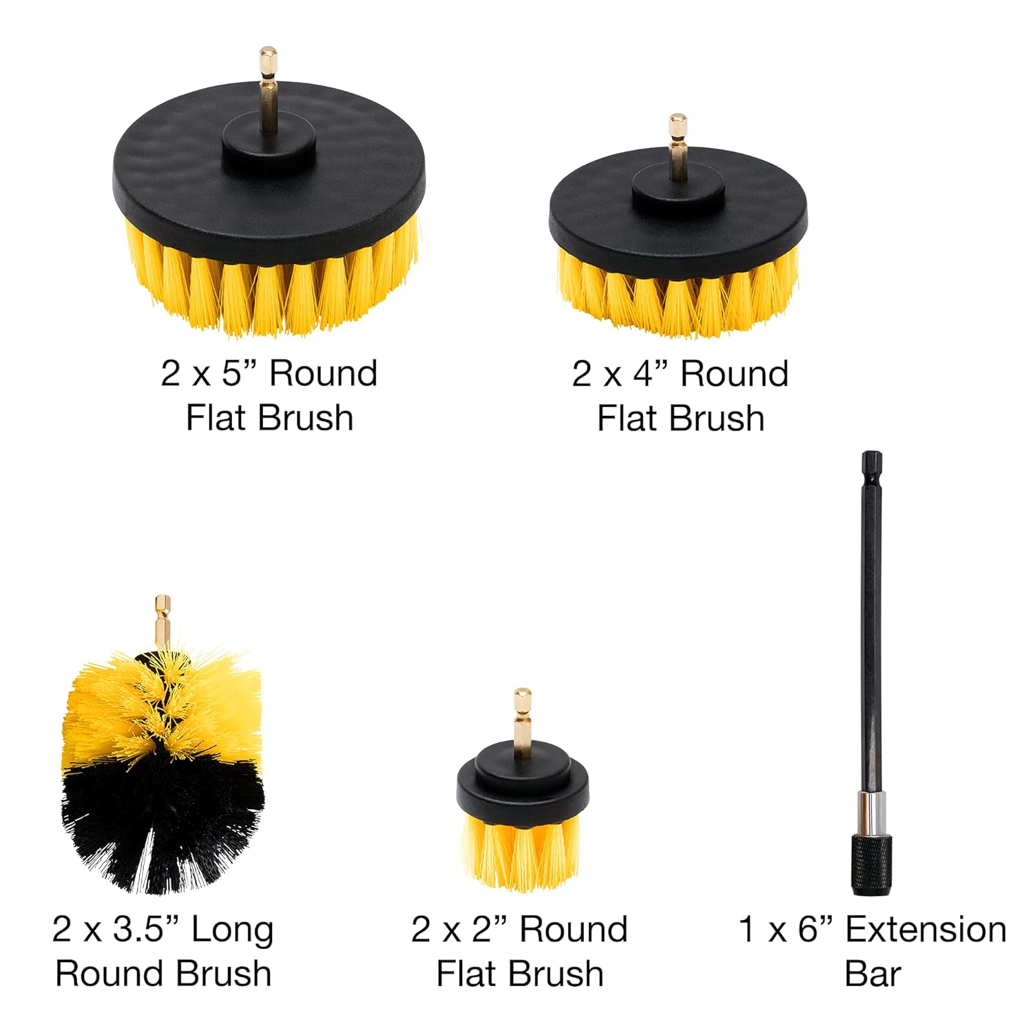 NEIKO 00321A 9-Piece All-Purpose Cleaning and Car Detailing Drill Brush Set - Image 2