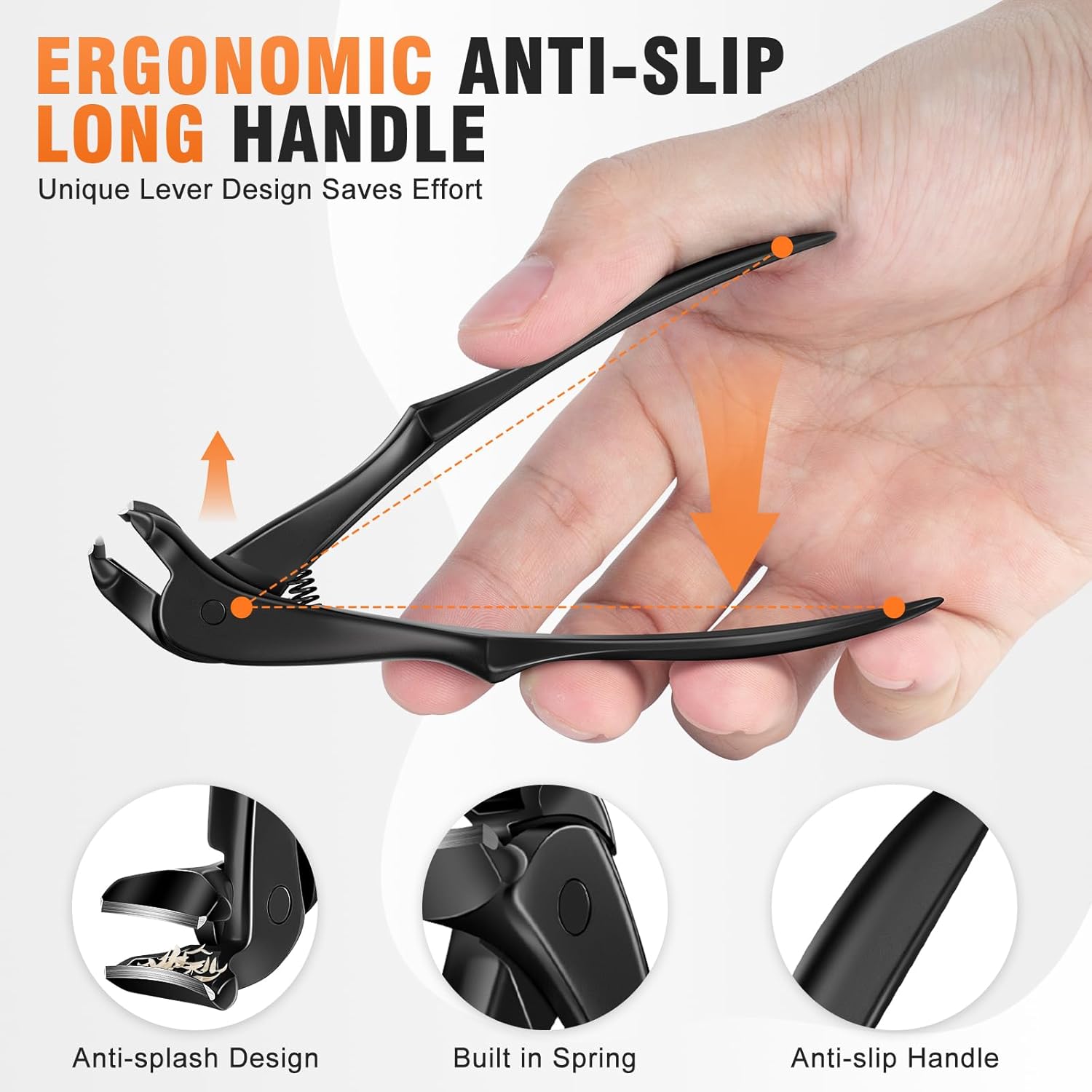 DRMODE Long Handle Angled Toenail Clippers for Thick Nails with Built-in Catcher - Image 5