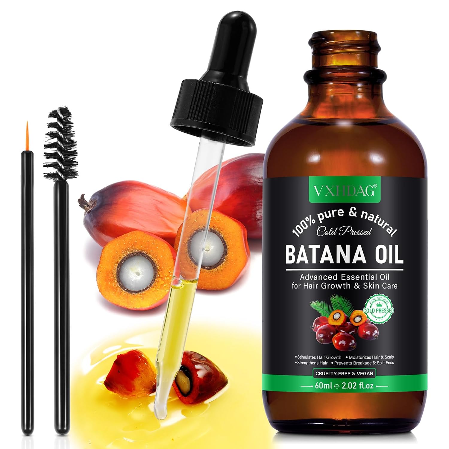 Pure Batana Oil for Hair Growth, Natural Treatment for All Hair Types, 2.02 fl oz - Image 3