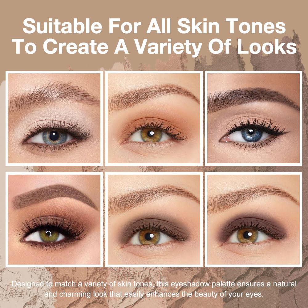 EVPCT Mini 6 Color Eyeshadow Palette with Built-in Mirror for Mature Skin - Image 2