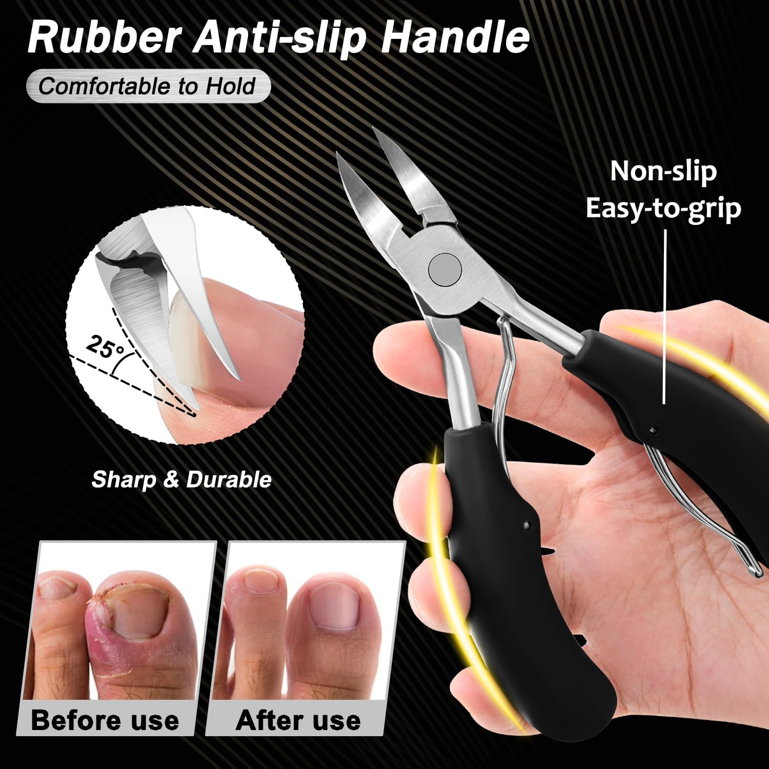 Trimlyx Heavy Duty Toenail Clippers 5-Piece Set for Thick Nails Seniors Men - Image 5