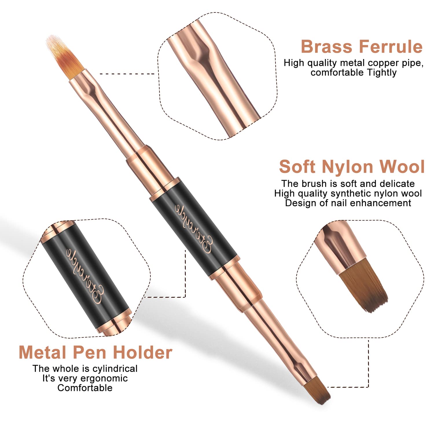 Acrylic Nail Art Brush Set with Liner and Dotting Pens for DIY Manicure - Image 6