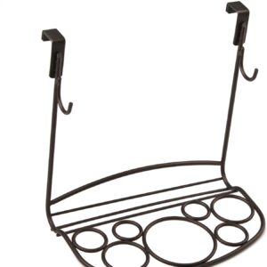 Spectrum Diversified Shapes Hair Styling Station, Over the Cabinet Door Hair Care Caddy, No-Installation Bathroom Cabinet Organization, Beauty Supplies & Blow Dryer Holder, Bronze (30324)
