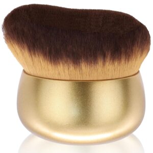 Extra Large Body Makeup Brush, Contour Face Brush, Bronzer Blend, Dry Brushing, Kabuki Brush Provides More Even& Pretty Application, Massager for Face, Fit The Skin Precisely-Matte Gold