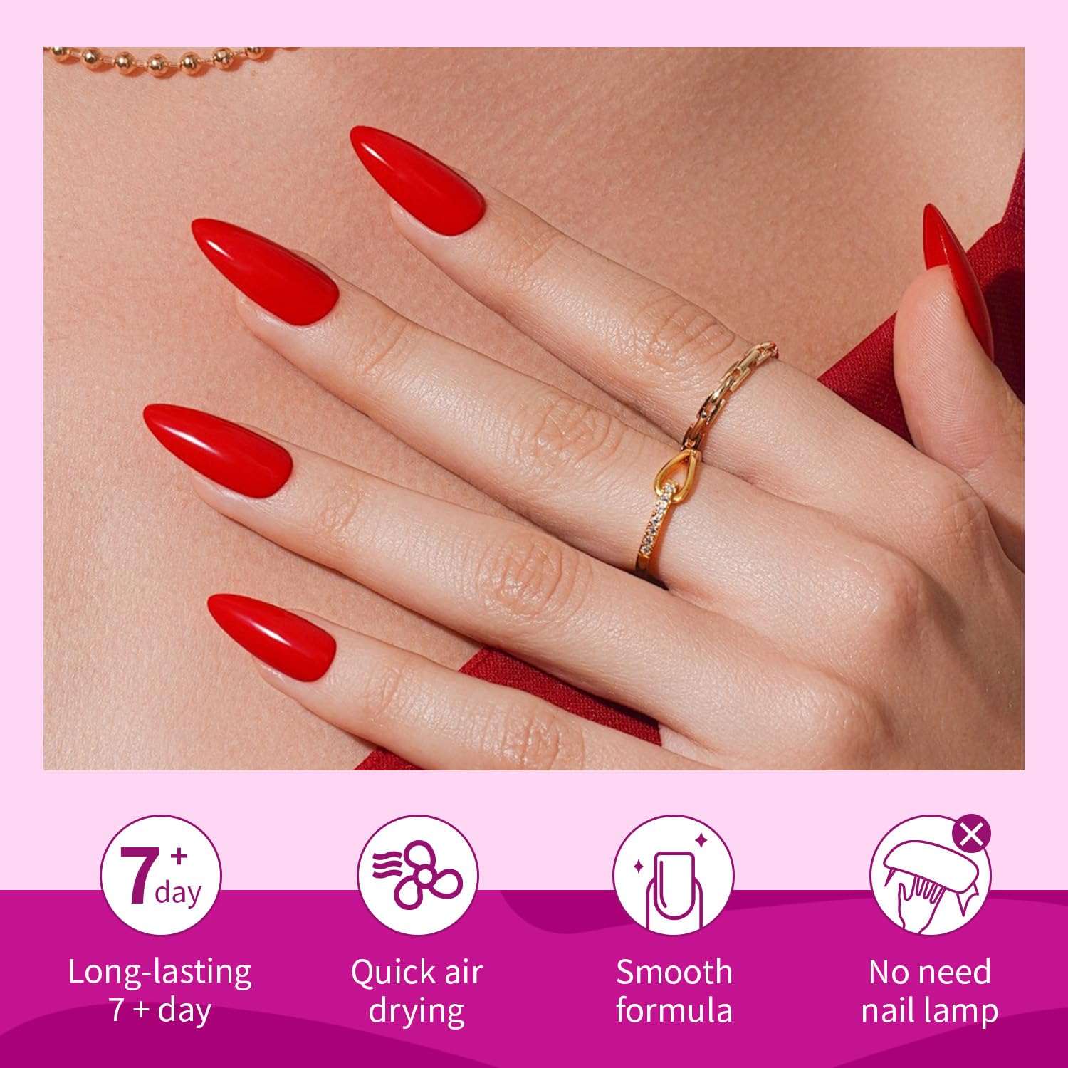 10ml Fast Dry Red Nail Polish Set 6 Colors All Seasons DIY Nail Art - Image 5