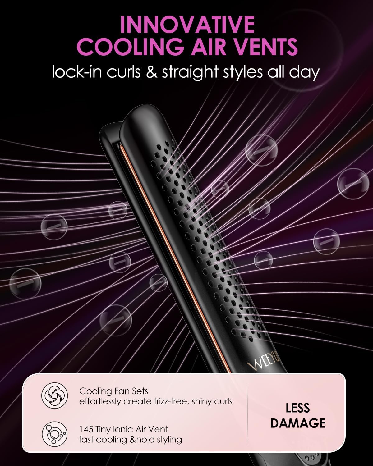 Airflow Styler 1 Inch Extra Long Plates, Dual Voltage 2-in-1 Hair Curler and Straightener - Image 3