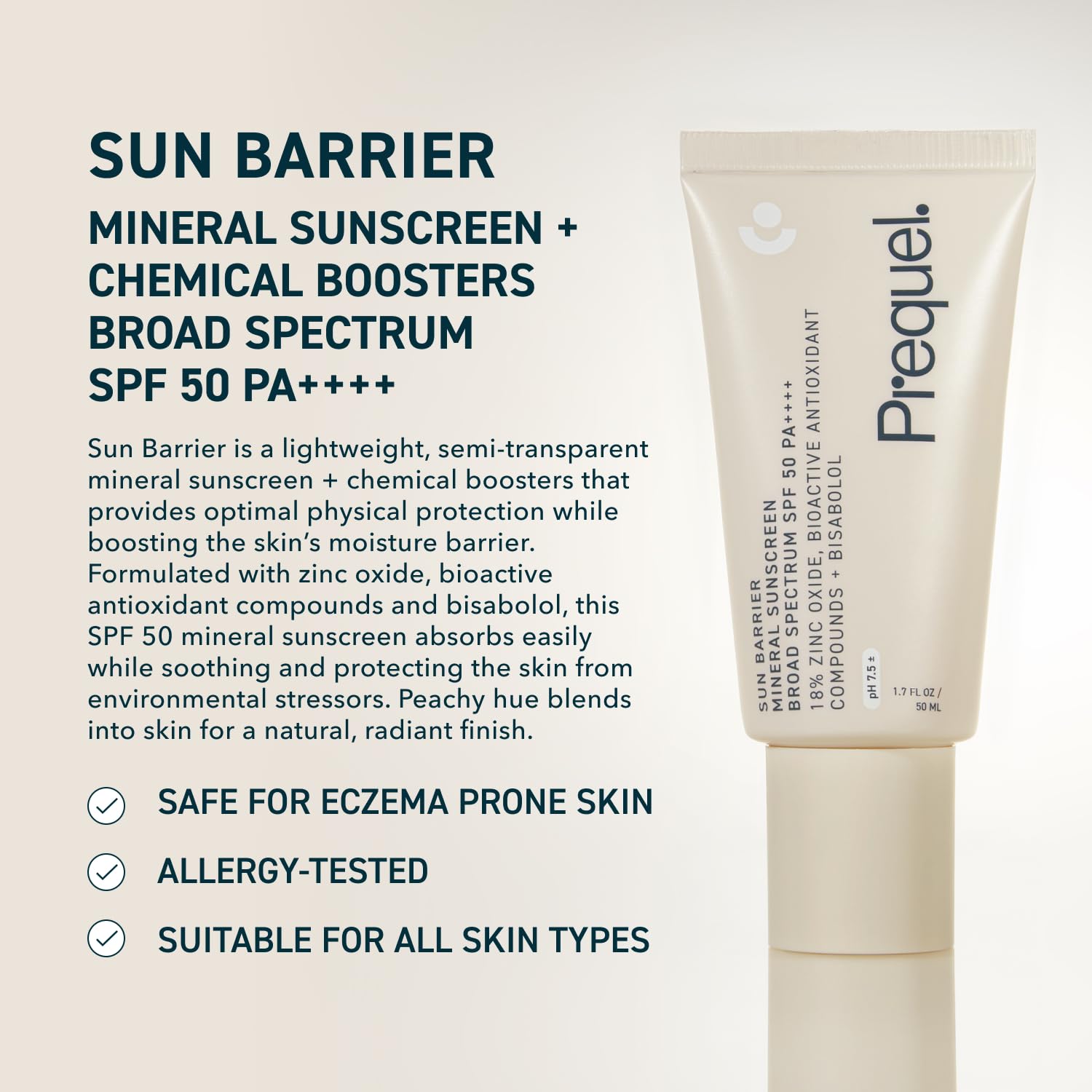 Mineral Sunscreen SPF 50 PA++++ Broad Spectrum Zinc Oxide 1.7oz Travel Size - Image 2