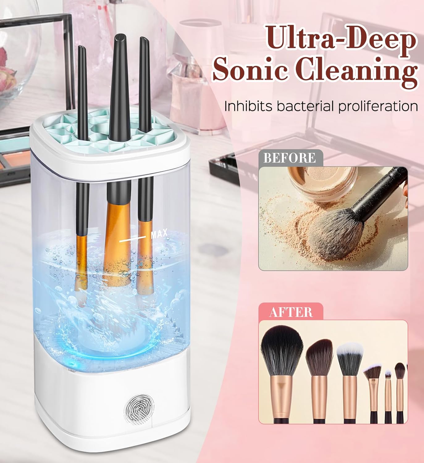 USB Portable Makeup Brush Cleaner Machine, 7000 RPM, for All Brush Types - Image 3