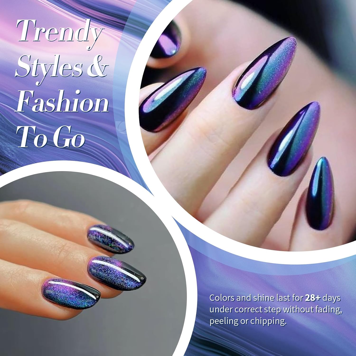 Born Pretty 15ml Chameleon Blue Purple Glitter Gel Nail Polish for Long-Lasting DIY Manicure - Image 8