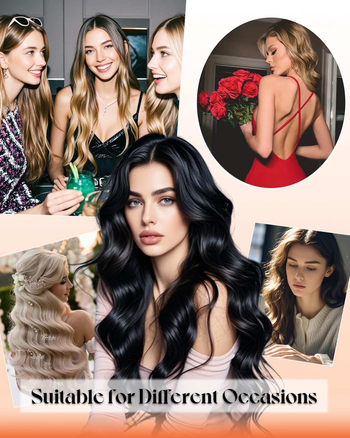 Sunny Hair 22 Inch Jet Black Sew-In Human Hair Extensions Weft Bundles for Women 100g - Image 9