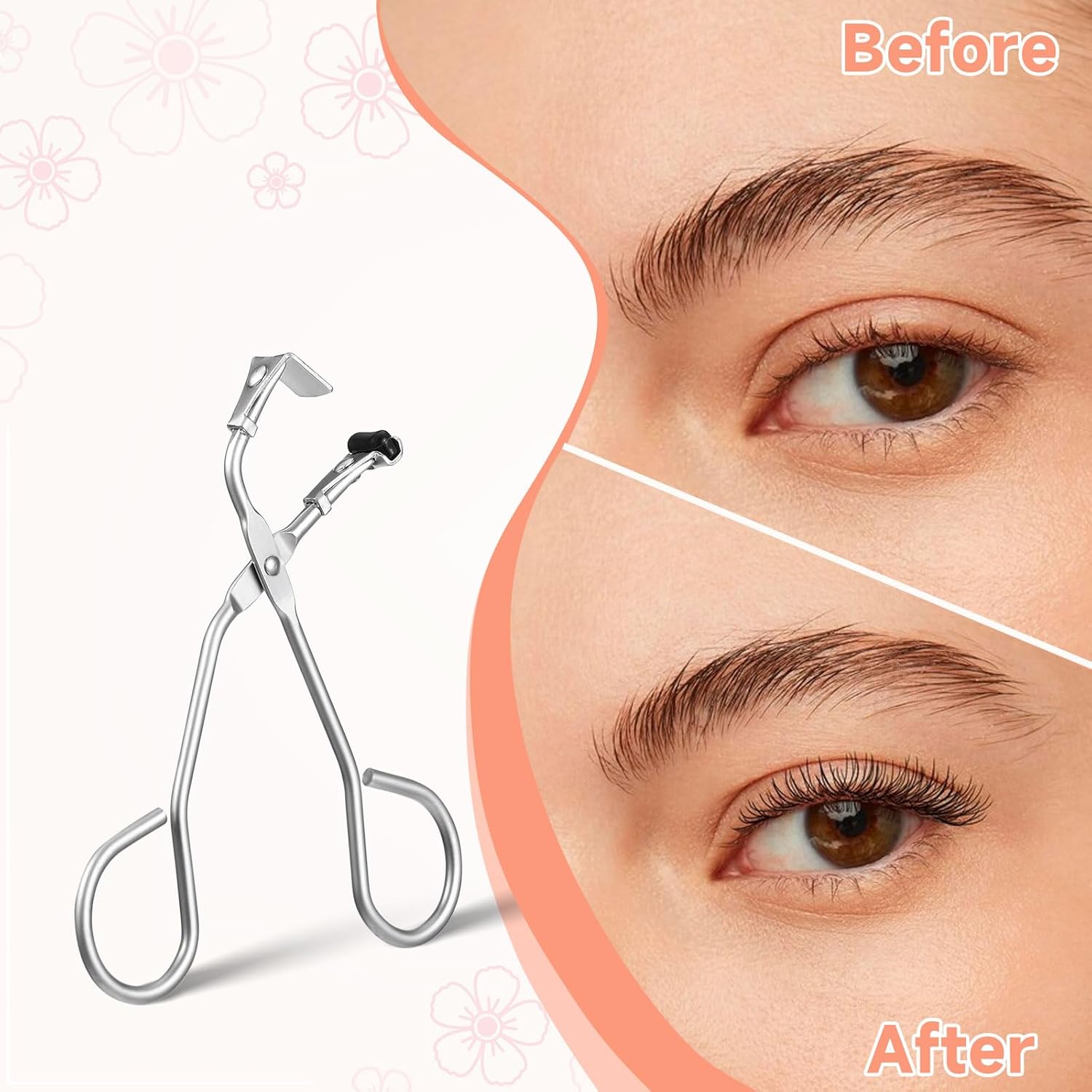 2 Pack Silver Mini Eyelash Curler Set with Silicone Pads for All Eyelash Shapes - Image 3