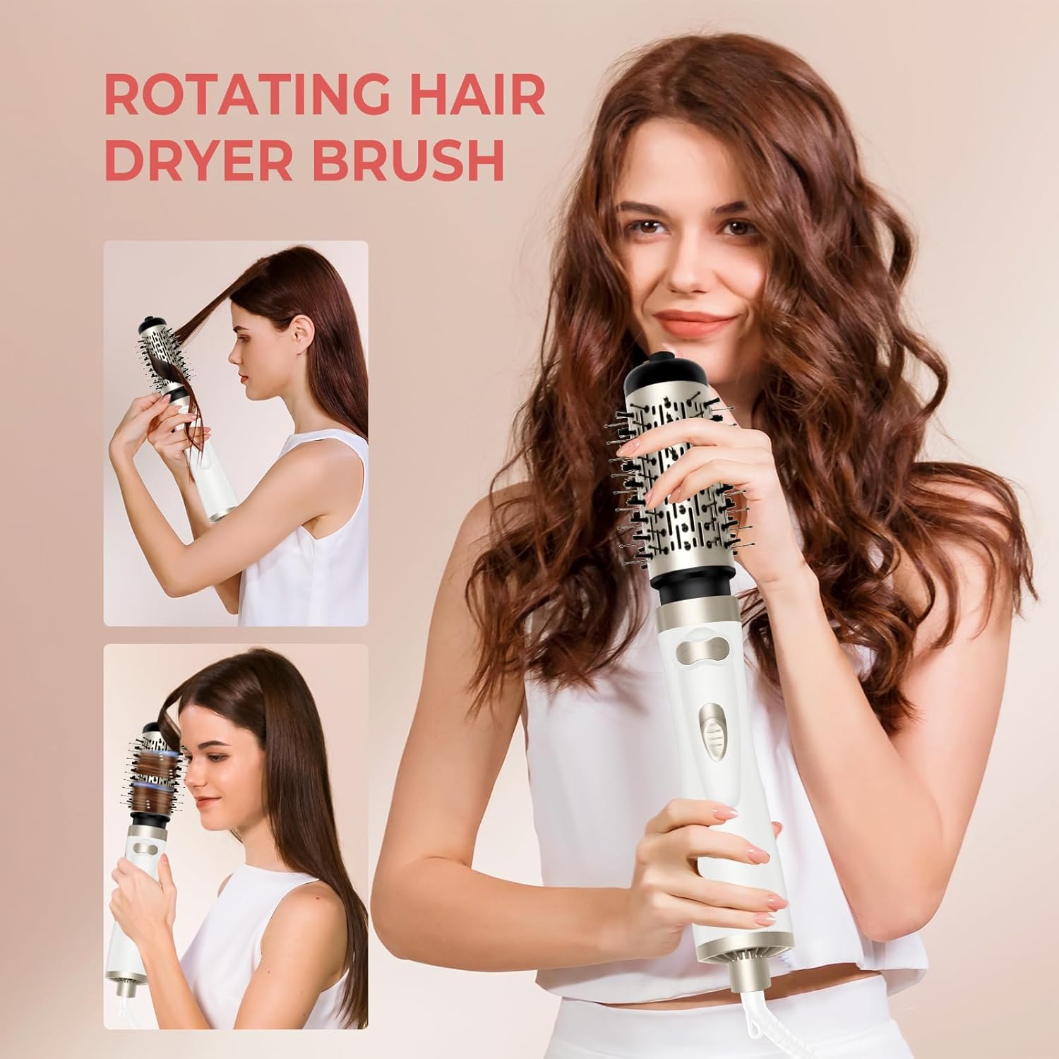 3-in-1 Rotating Hot Air Spin Brush Set with 2 Hair Dryer Brushes 2 Inch and 1.5 Inch - Image 5