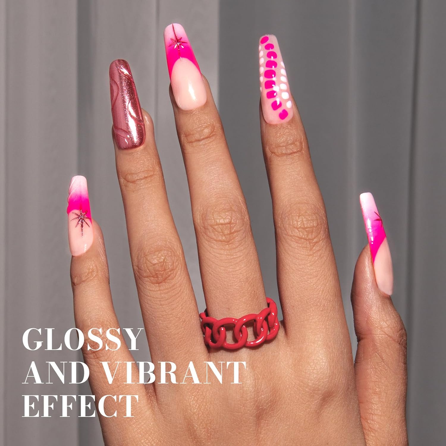 MelodySusie 0.5fl oz Neon Pink Gel Nail Polish for DIY Nail Art Manicures - Image 5
