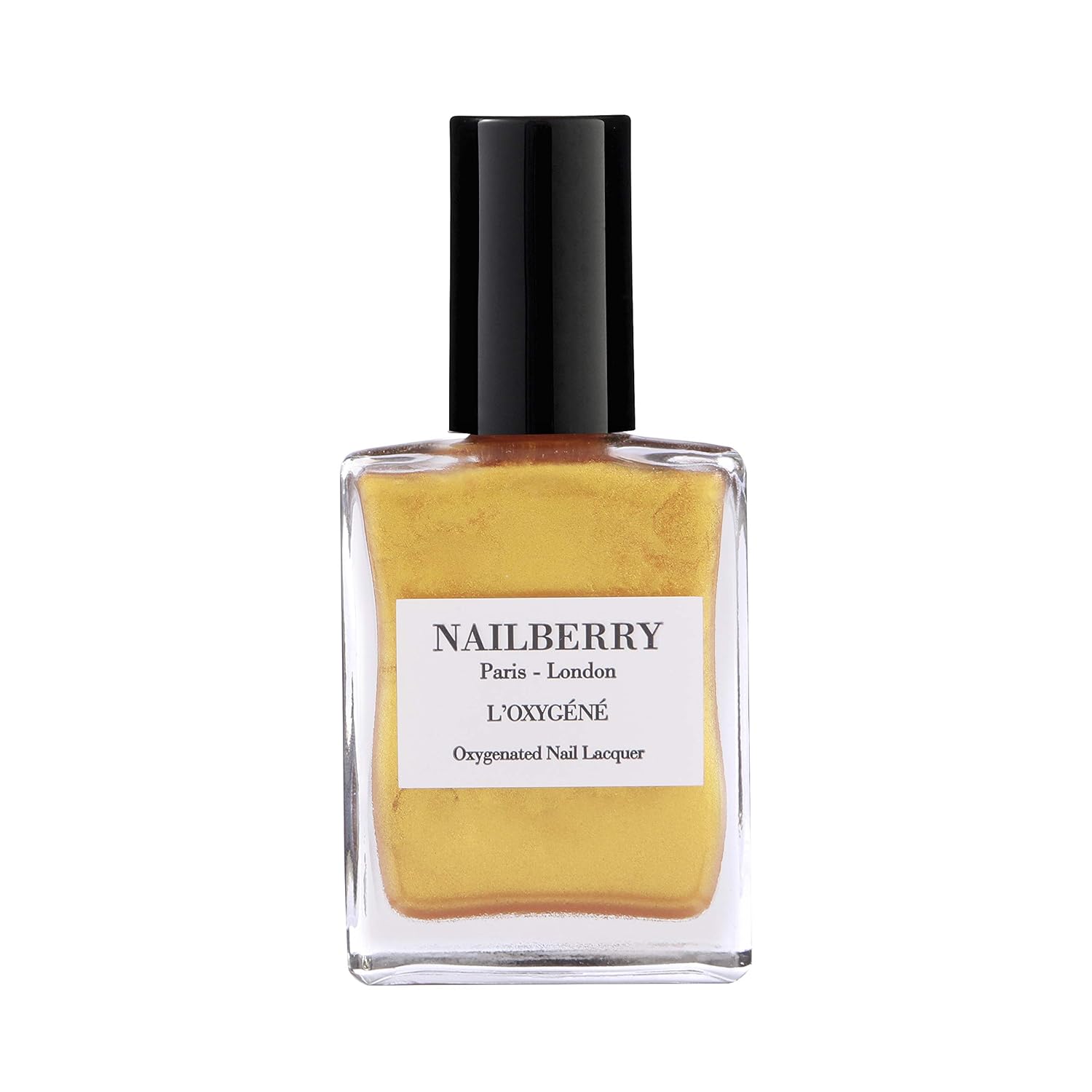 L'Oxygéné Oxygenated Nail Lacquer | Golden Hour | Yellow-Gold Opaque Nail Polish | UV Protected Long-Wear Nail Polish | 12-Free | Vegan | Certified Halal | Cruelty & Gluten Free | 15 ml