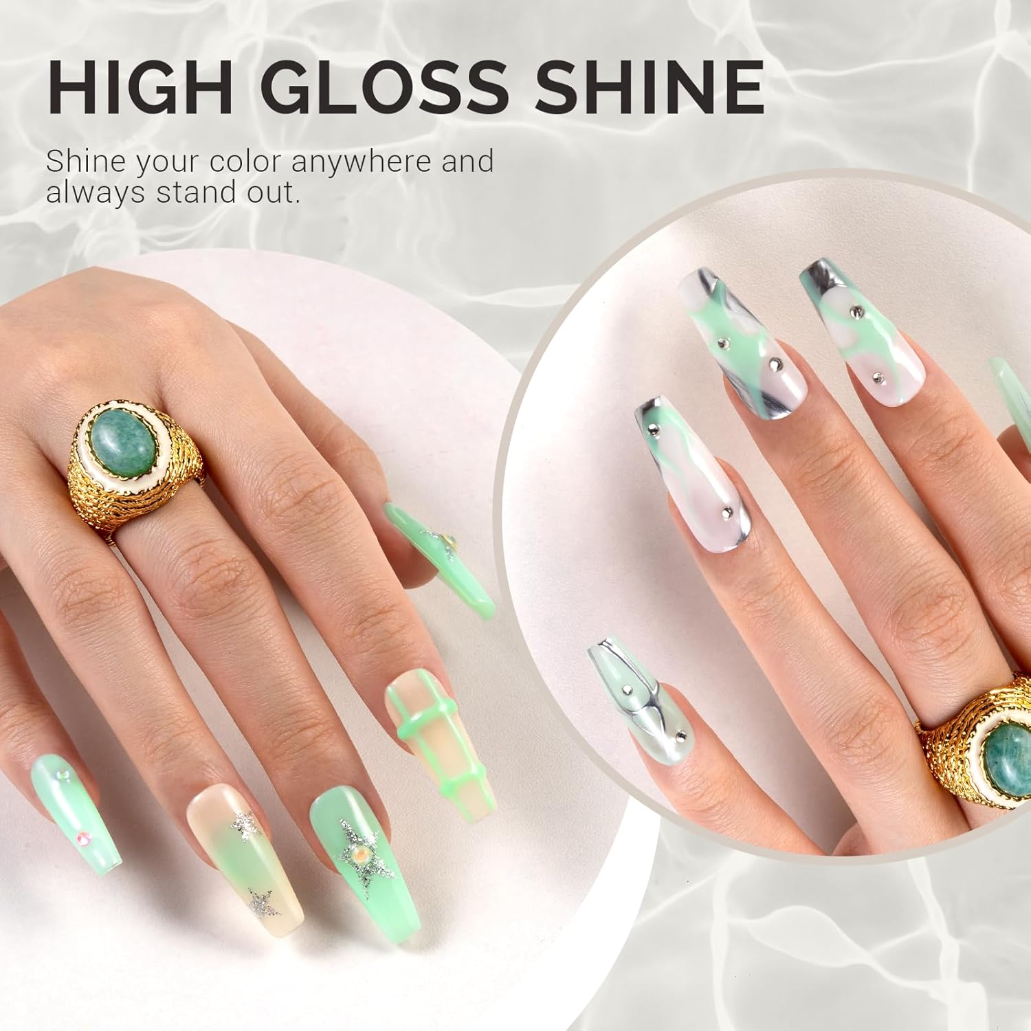 MelodySusie 0.5 Fl Oz Milky Green Gel Nail Polish Light Sage for DIY Manicure - Image 5