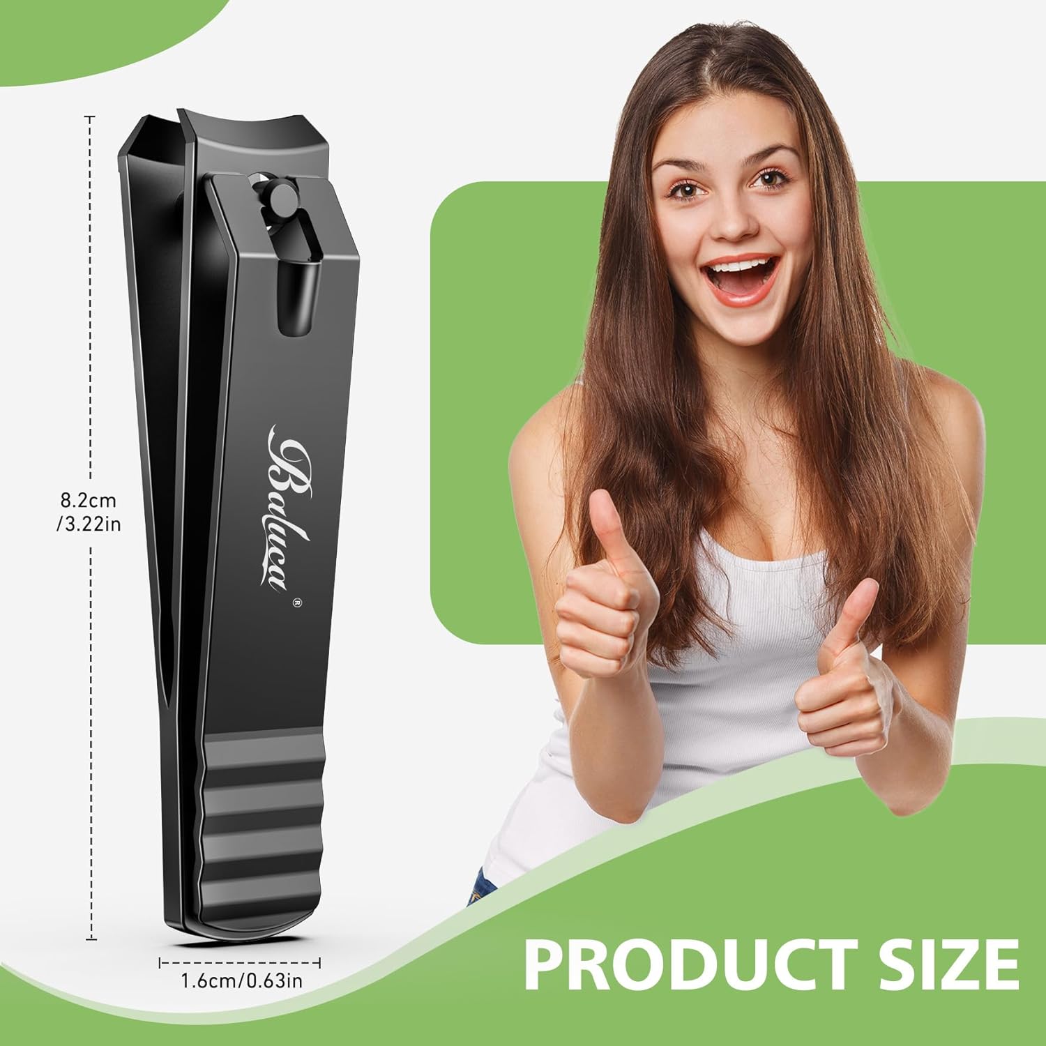 BALUCA Heavy Duty Curved Toenail Clipper Stainless Steel for Thick Nails Seniors Adults - Image 7