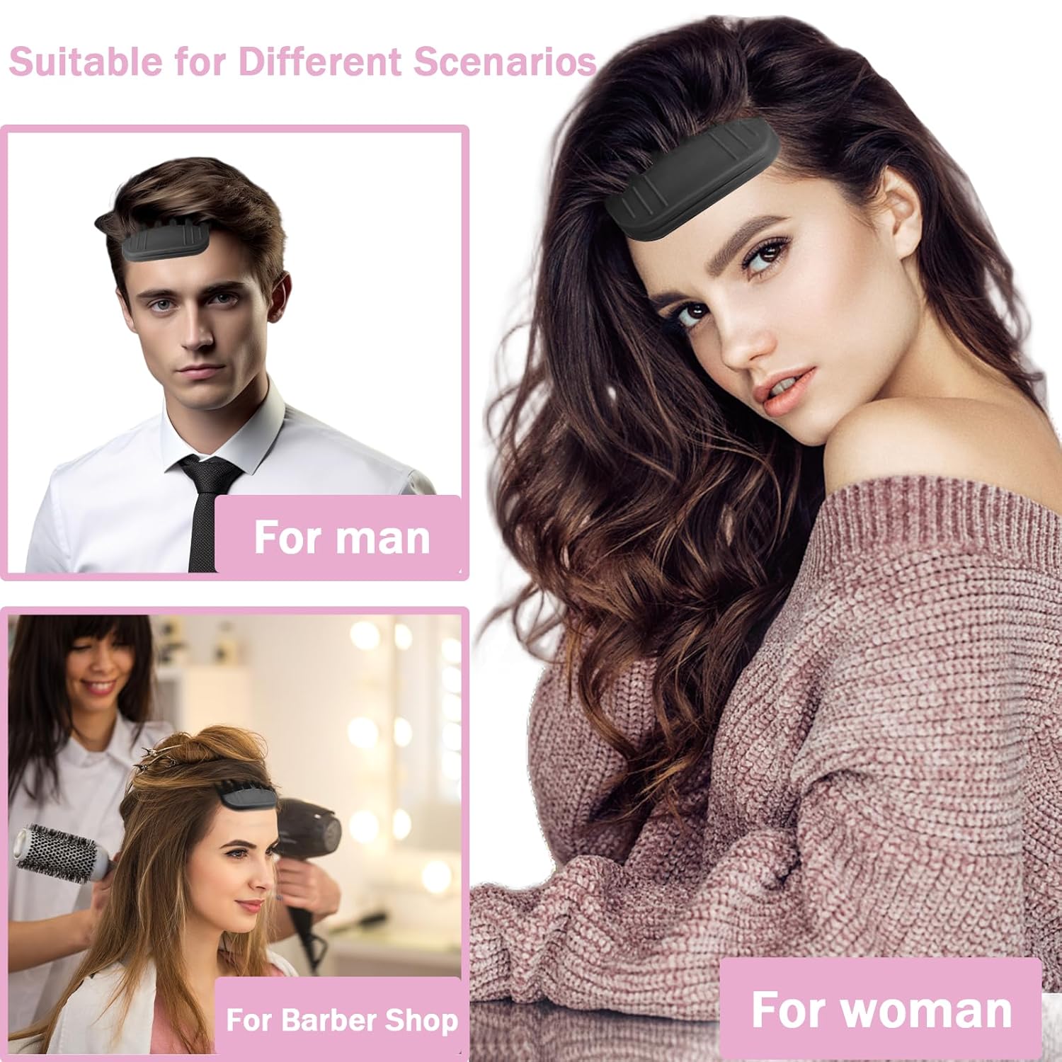 Black Wind Shaping Styling Comb and Hair Volume Clip for Fluffy Bangs and Roots - Image 6
