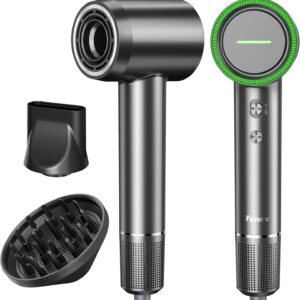Negative Ionic High-Speed Hair Dryer with 11,0000 RPM Brushless Motor for Fast Drying, Professional Blow Dryer with Diffuser and Nozzle, Low Noise Hairdryer for Salon Home Travel