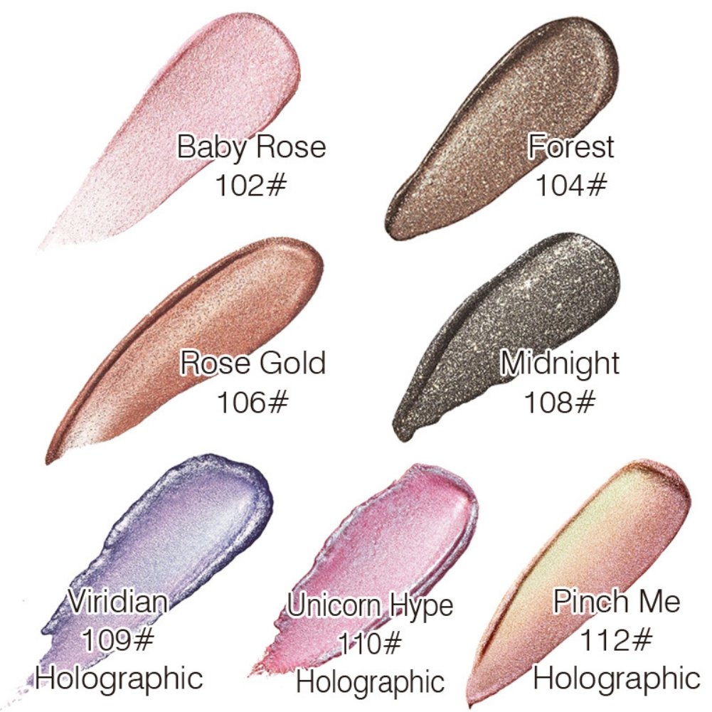 12 Color Waterproof Shimmer Glitter Liquid Eyeshadow Set for Party Makeup - Image 3
