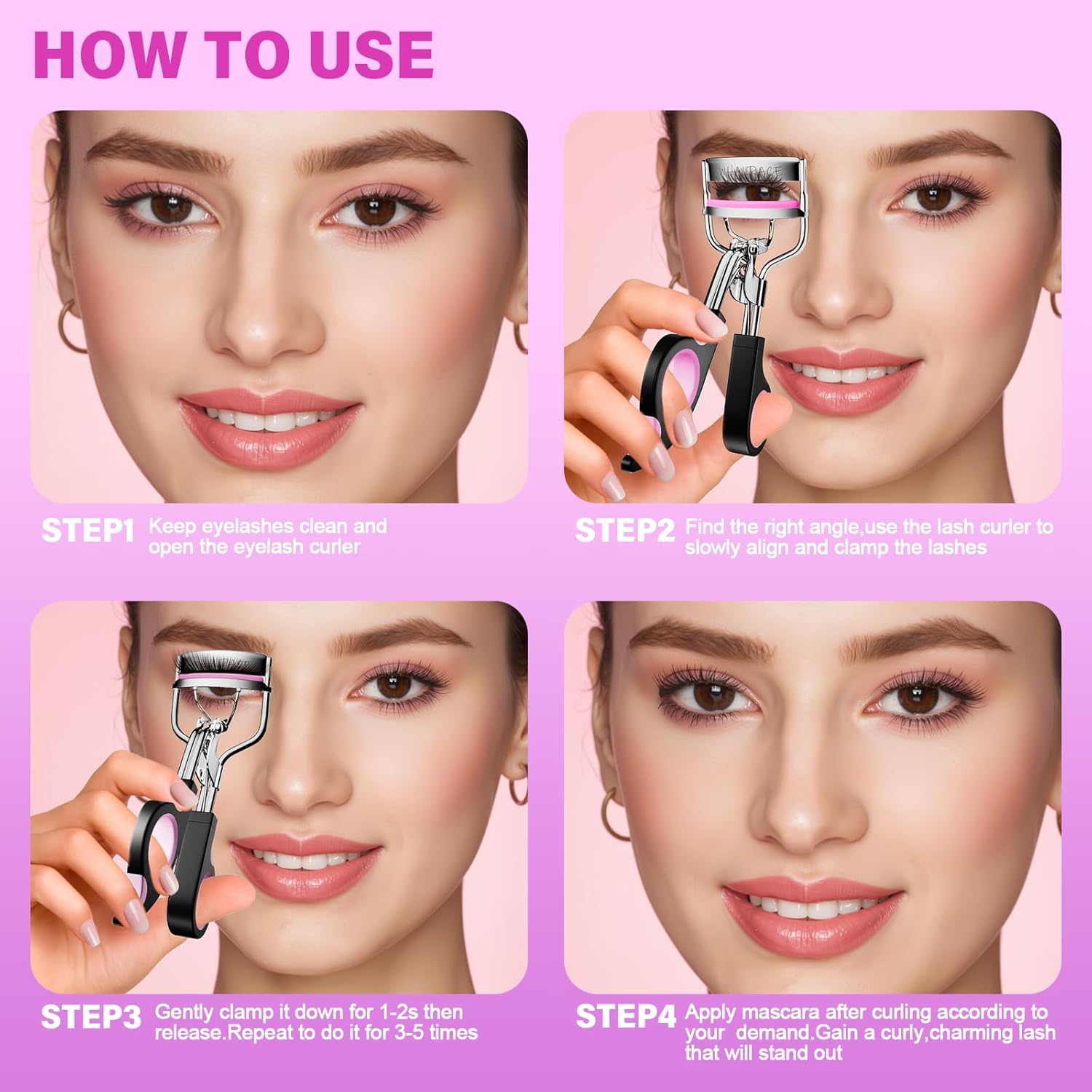 Gpink Eyelash Curler with 6 Extra Replacement Strips for Superior Curling - Image 7