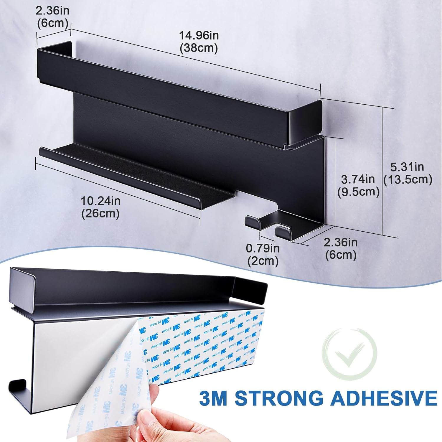 Black Wall Mount Organizer for 7-in-1 Styler Attachments & Blow Dryer - Image 8