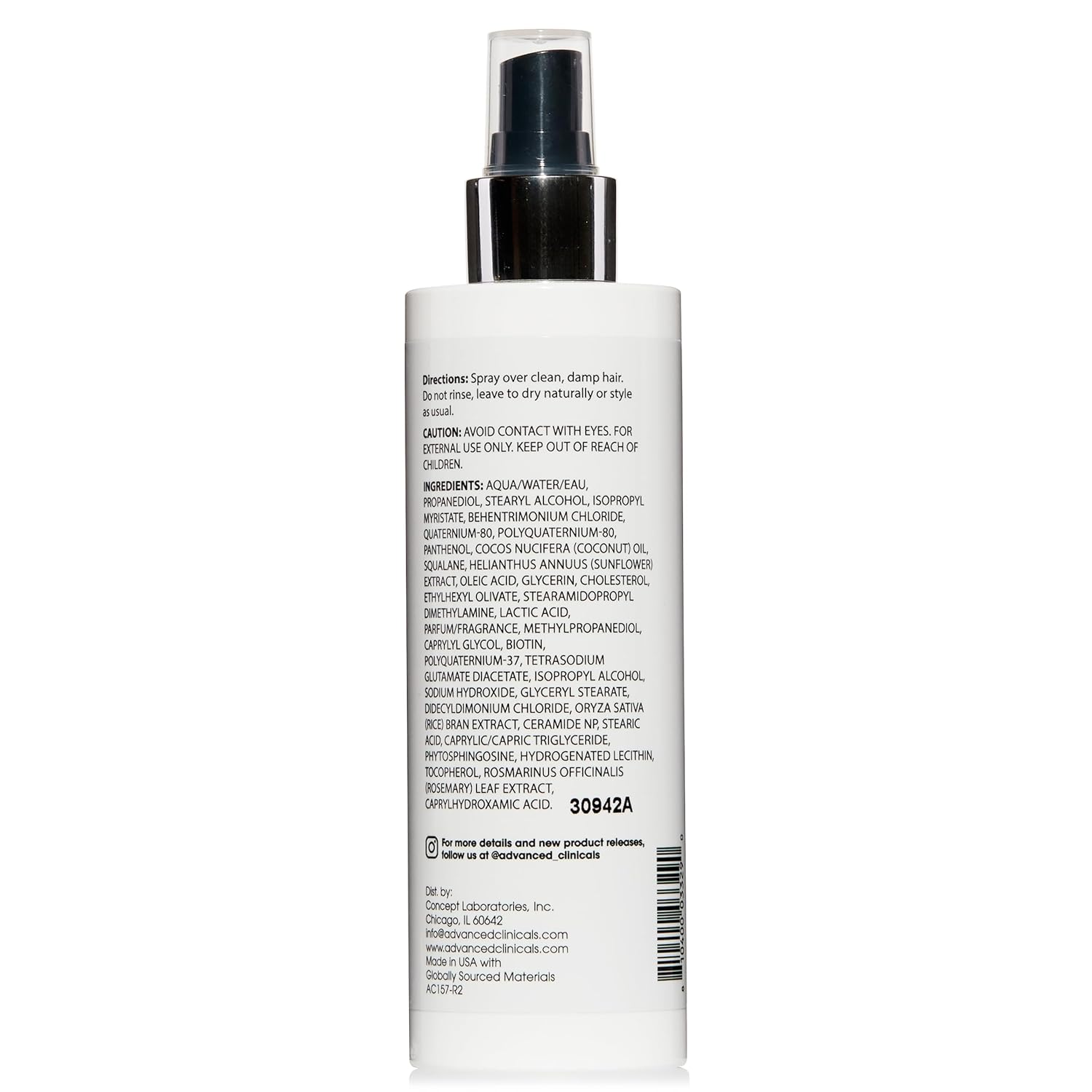 Advanced Clinicals 8 Fl Oz Leave In Hair Treatment Spray for Fine, Damaged Hair - Image 3