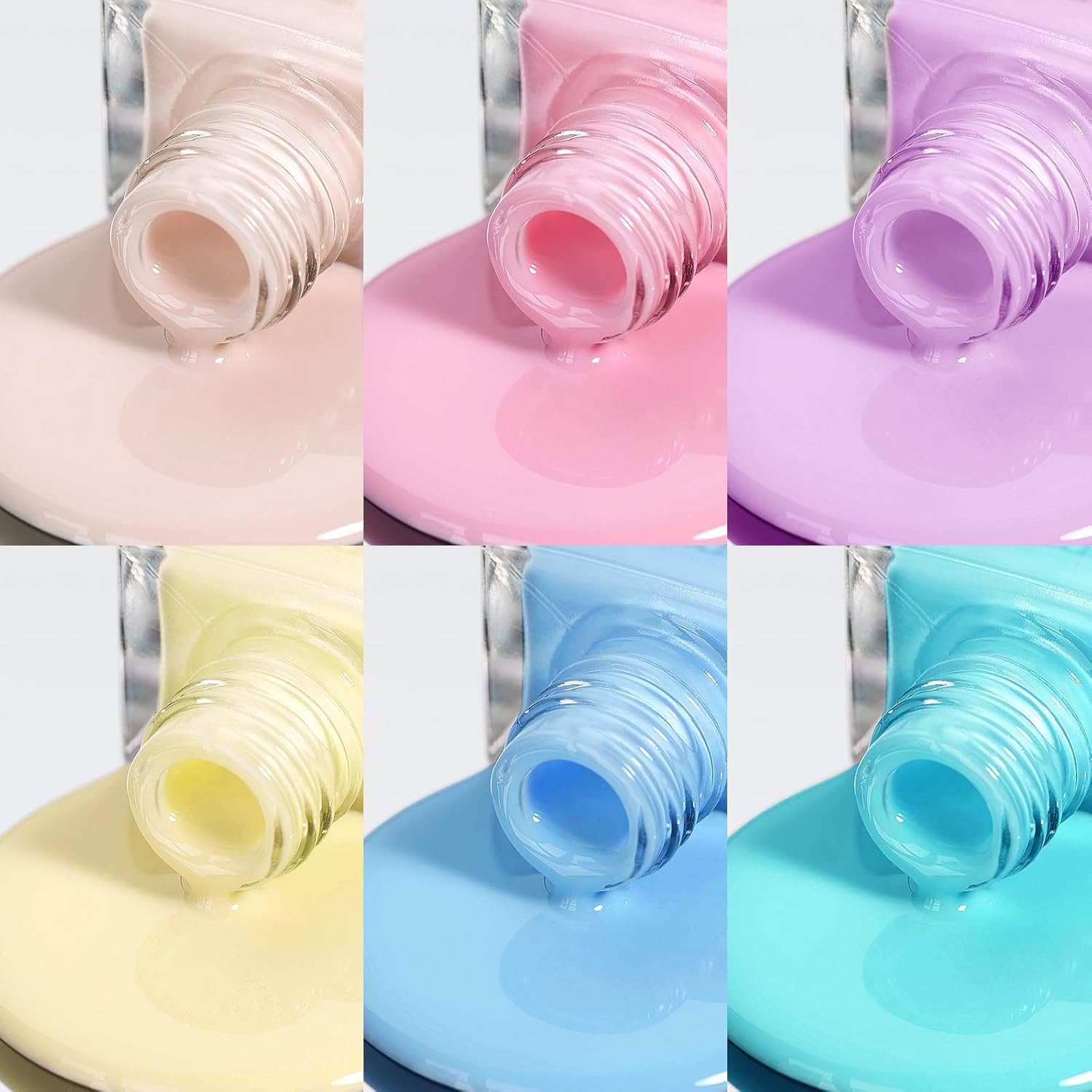 Pastel Nail Polish Set 5 Colors Quick Dry Non-Gel Lacquer for Home Manicures - Image 3