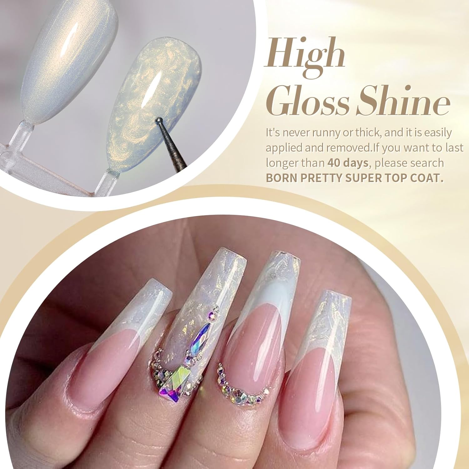 Born Pretty 6PCS Iridescent Glitter Pearl Gel Nail Polish Set with Shimmer - Image 5