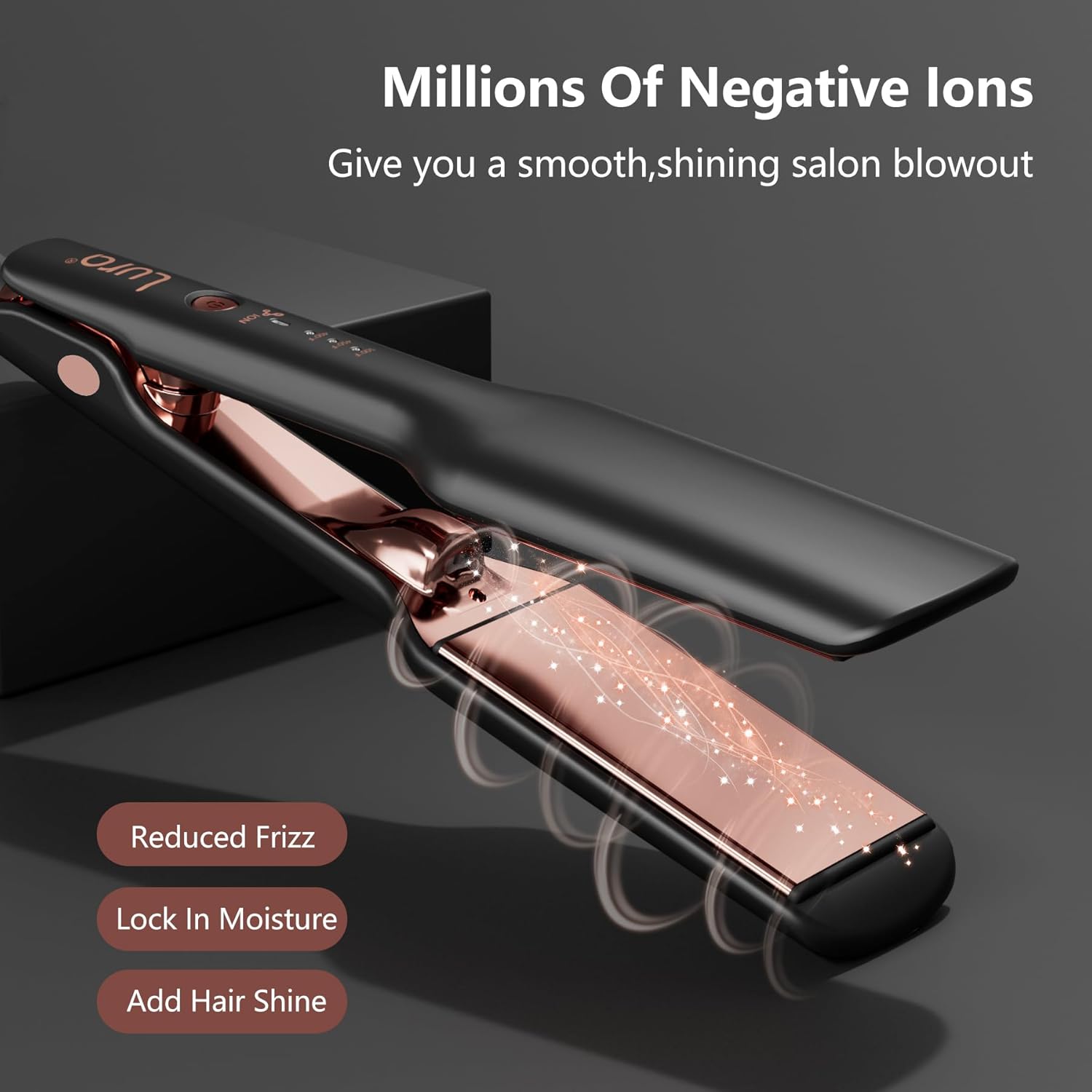 2 Inch Nano Titanium Ionic Flat Iron for Thick Black Hair Dual Voltage Straightener - Image 3