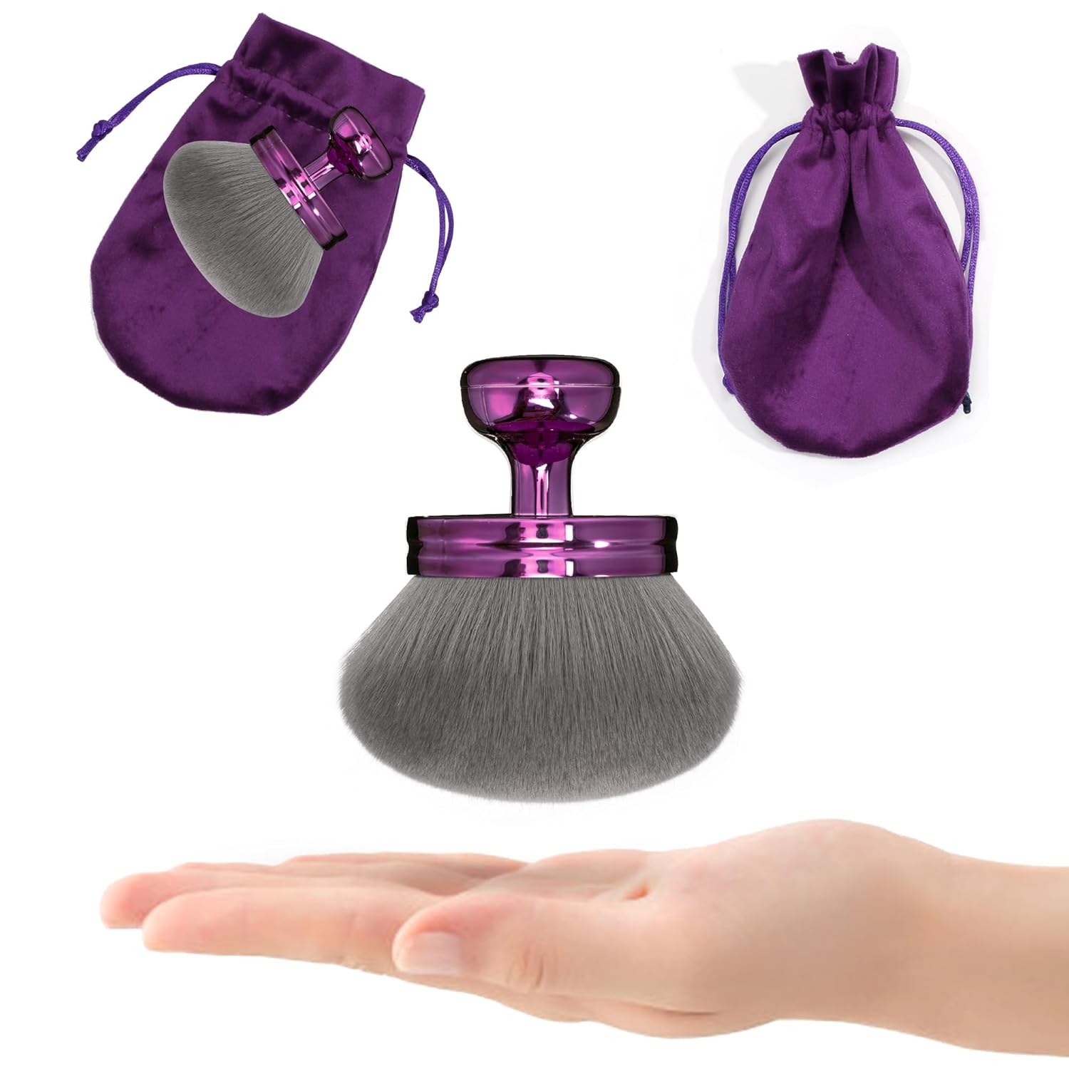 Blend & Blur Extra Large Body Makeup Brush for Self Tanner and Bronzer with Drawstring Bag, 3.2 Inch Wide Round Head - Image 6
