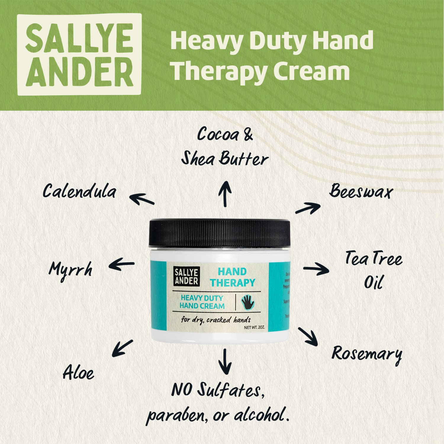 SALLYEANDER Natural Bug Repellent Anti-Itch and Hand Therapy Cream 2 Pack Bundle Safe for Kids - Image 4