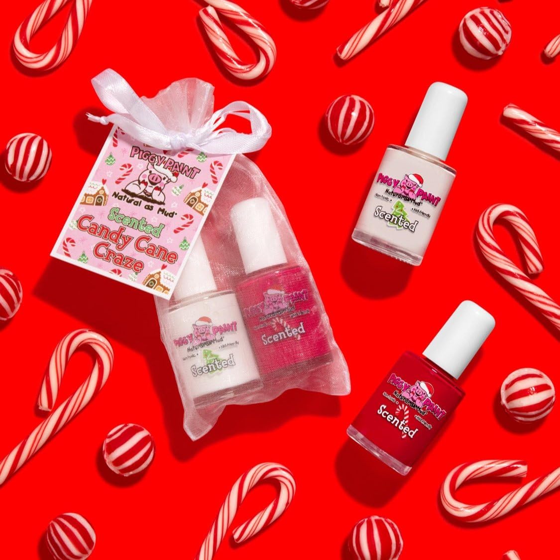 Piggy Paint Non-Toxic Girls Nail Polish Gift Set, Candy Cane Craze, 0.5 oz, Vegan - Image 8