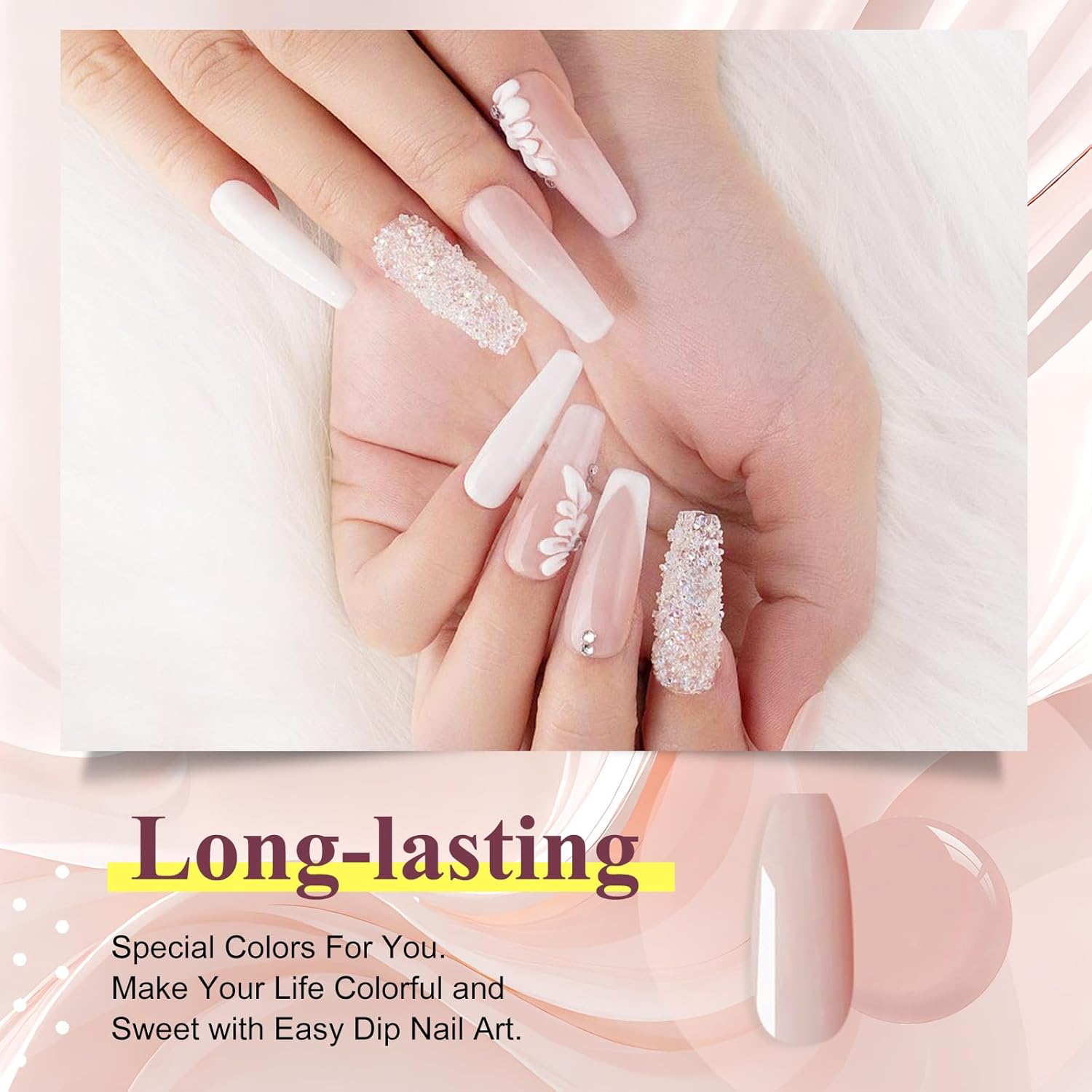 1 oz Clear White Nude Acrylic Powder for Nail Extensions, No Lamp Required - Image 6