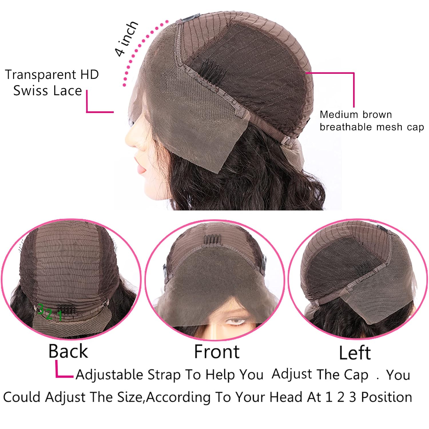 YMS 26 Inch Purple Lace Front Wig for Women, 200% Density Body Wave, Glueless, Pre-Plucked - Image 6