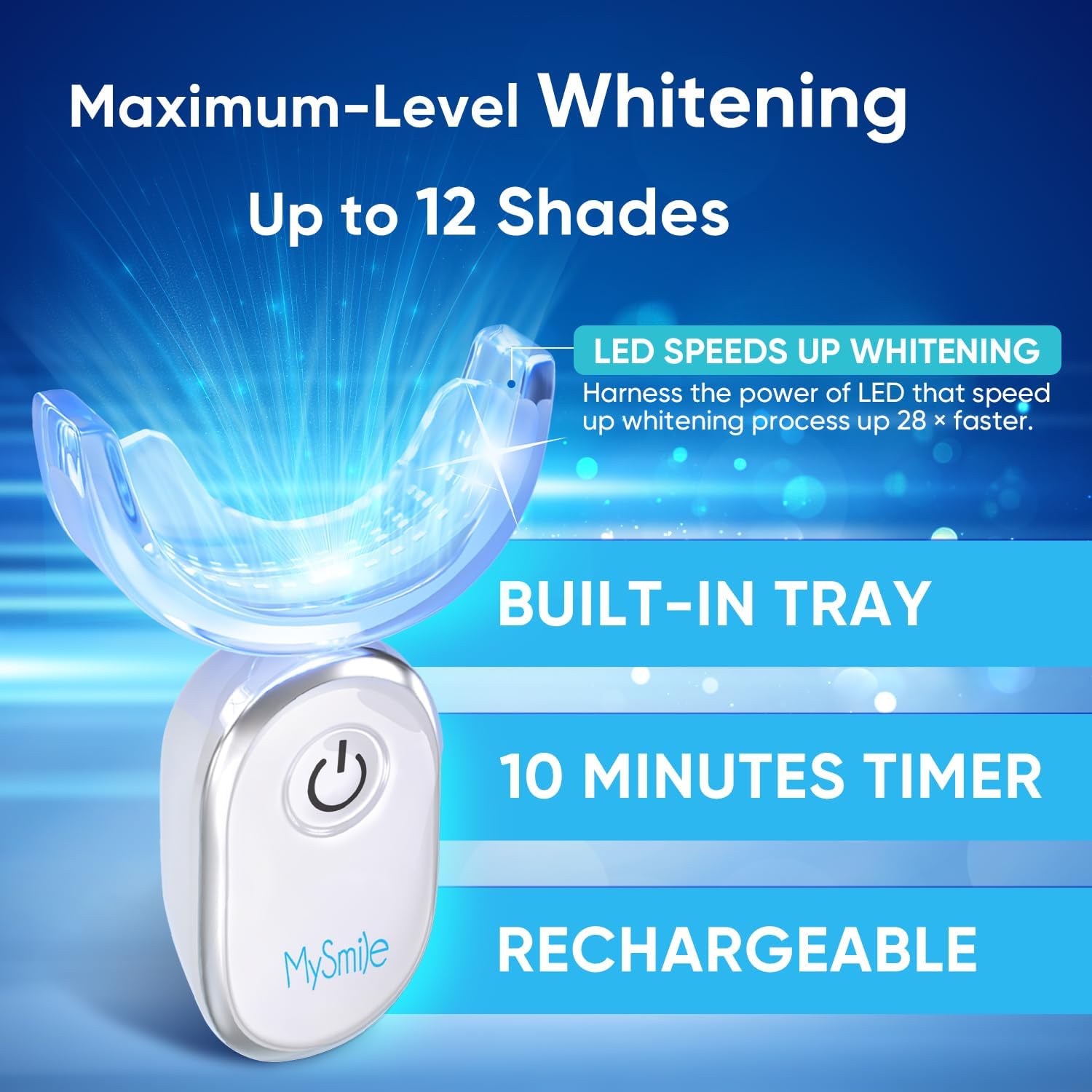 MySmile 5-Piece Sensitive Teeth Whitening Kit with Advanced LED Light Technology - Image 3
