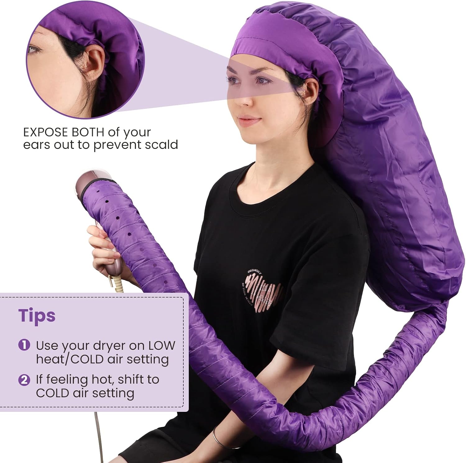 Segbeauty XL Adjustable Bonnet Hood Dryer Attachment for Deep Conditioning and Fast Drying - Image 2