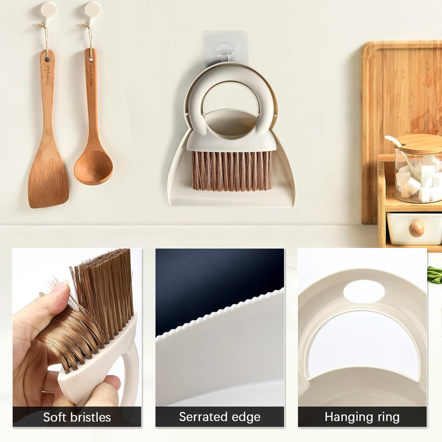 Mini White Hand Broom and Dustpan Set for Home, Camping, and Pet Cleanup - Image 6