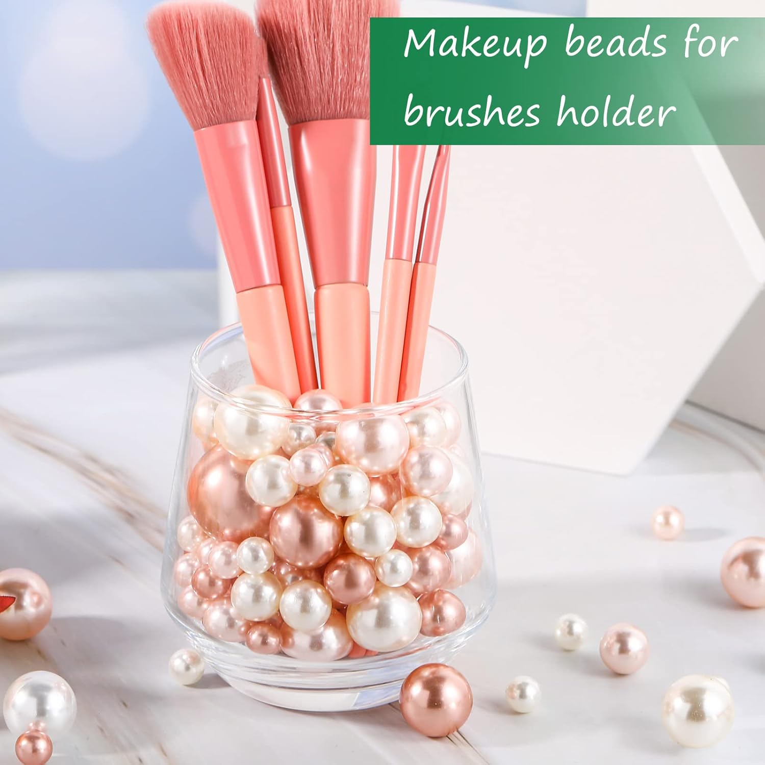 Jadive 200 pc Assorted Size No Holes Pearl Beads for Vase Filler Decor - Image 6