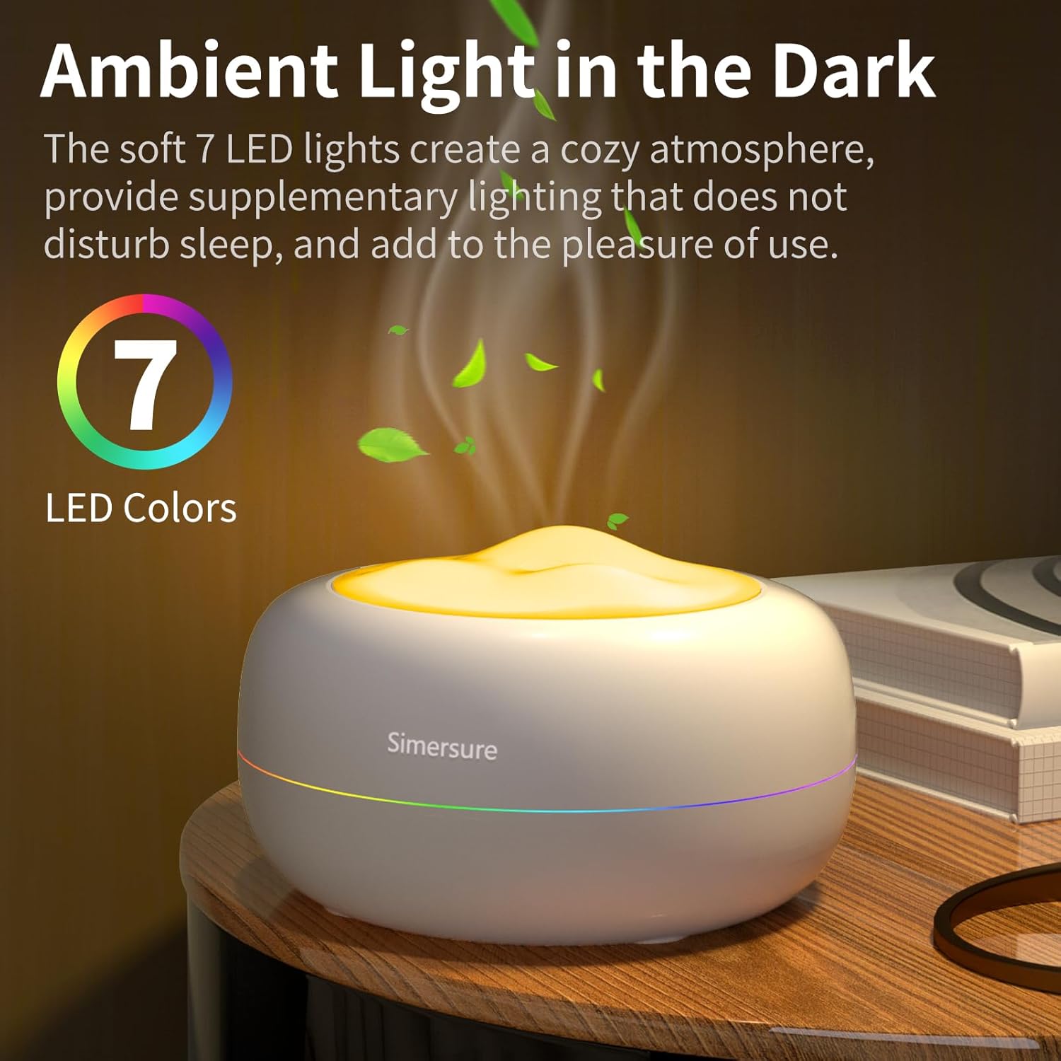 Milky White Essential Oil Diffuser Humidifier 500ml Large Room 7 LED Colors Timer Auto-Off - Image 3