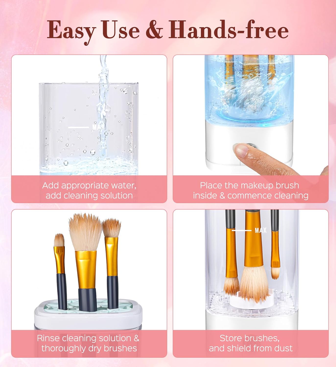 USB Portable Makeup Brush Cleaner Machine, 7000 RPM, for All Brush Types - Image 4