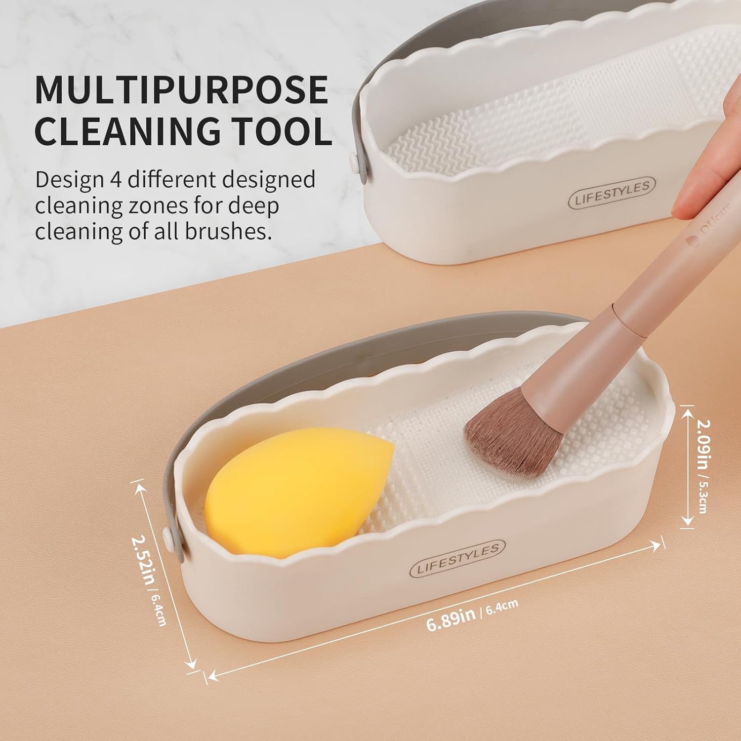 DUcare Solid Makeup Brush Cleaner Shampoo Soap with Cleaning Mat Set - Image 8