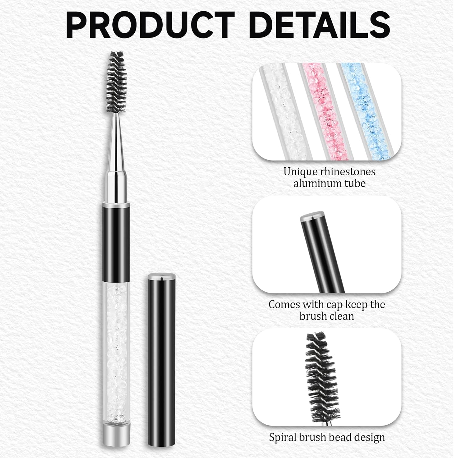 Reusable Mascara Wands with Cap 4 Pack Portable Eyelash Brush Applicators for Makeup - Image 6