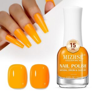 MIZHSE Fall Nail Polish: Neon Orange Quick Dry Nail Polish Air Dry Fast, 15ml/0.5 fl oz Regular Water-based Nail Lacquer Non-Gel Full Coverage High Glossy Manicure DIY Nail Art Salon Ideal Gift
