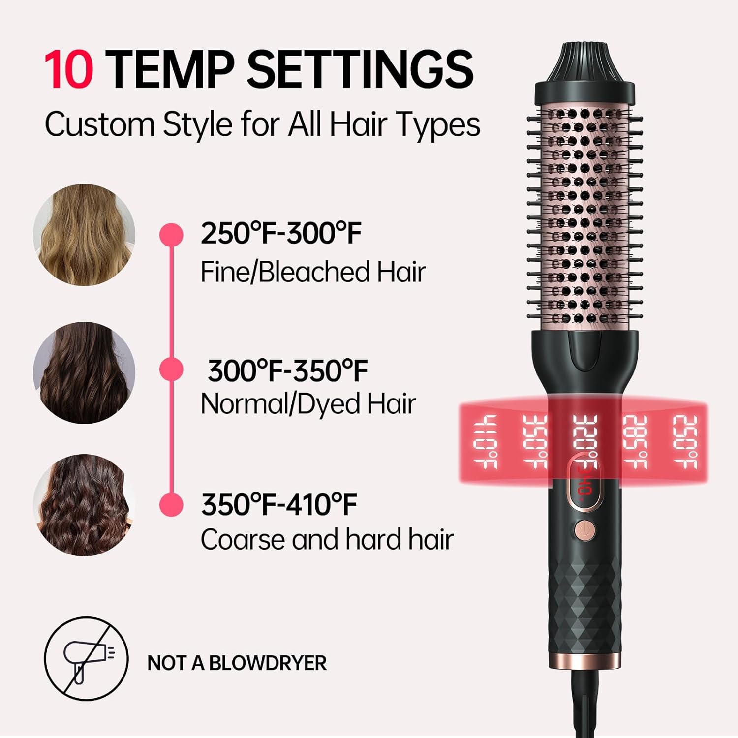 1.5 Inch Ceramic Heated Round Brush with Negative Ion Technology and Auto Shut-Off - Image 3
