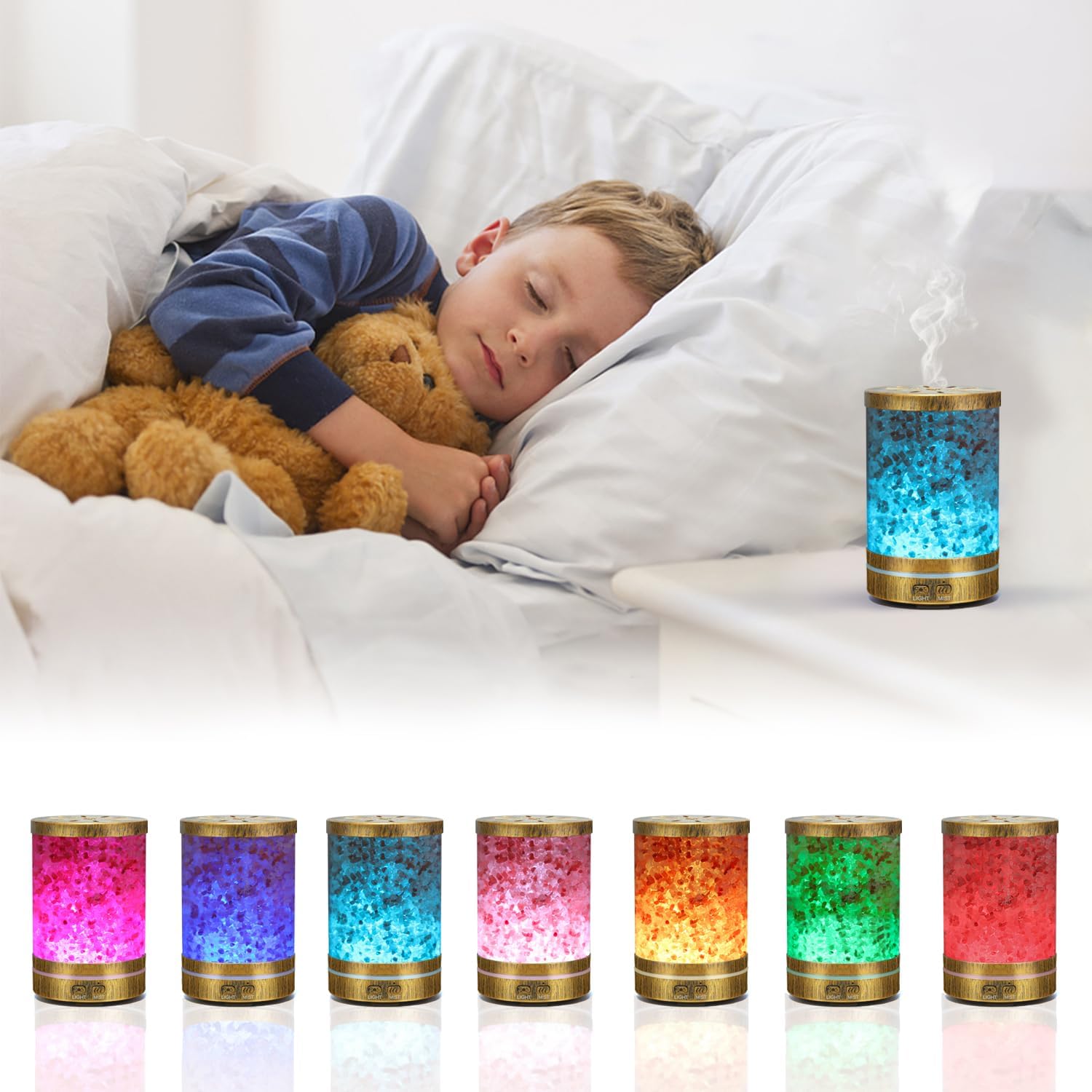 Himalayan Pink Salt Essential Oil Diffuser 120ml Capacity with 7 Color Lights - Image 6