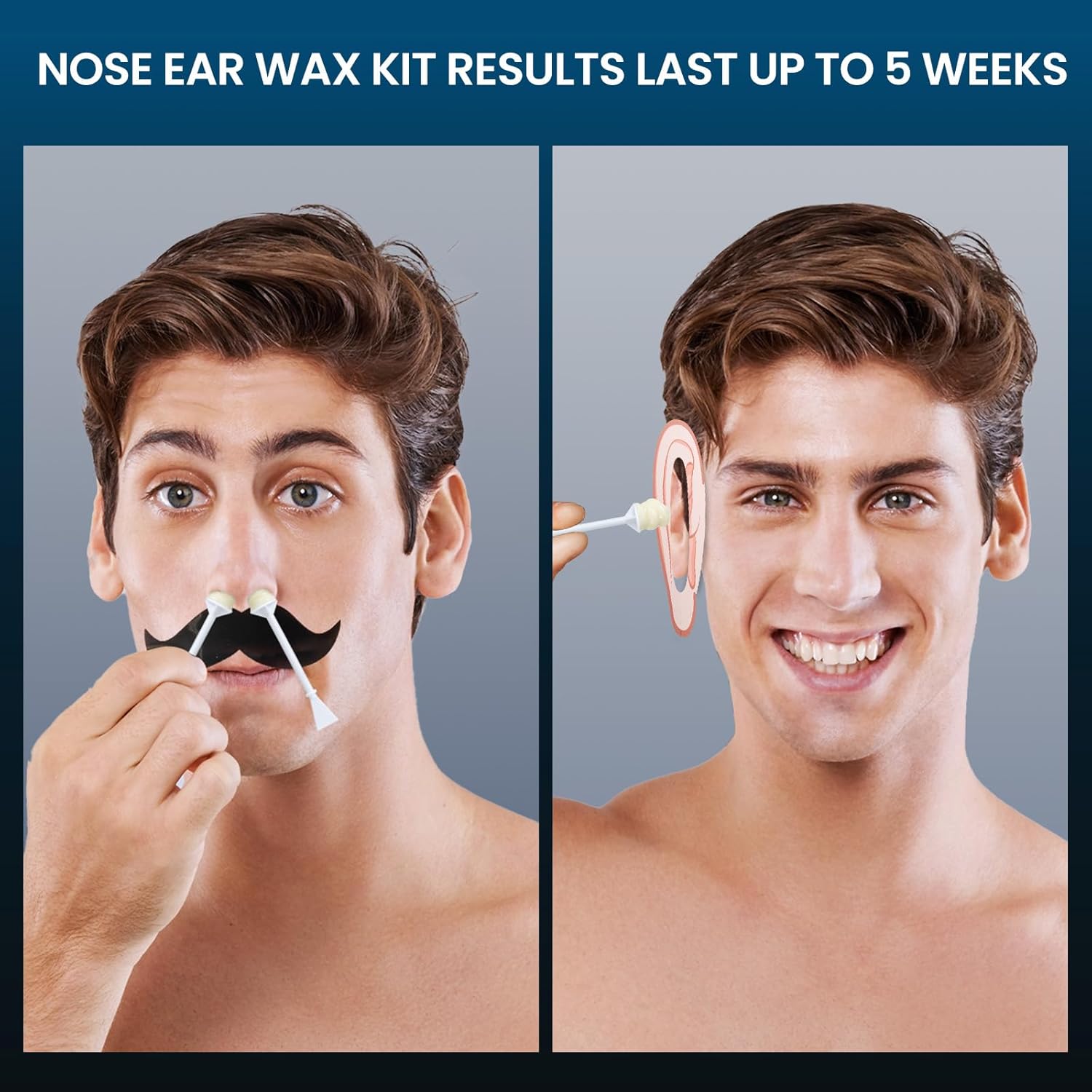 Men's Black Nose Waxing Kit, 100g Wax, 40 Sticks, USB Heating, Complete Set - Image 6