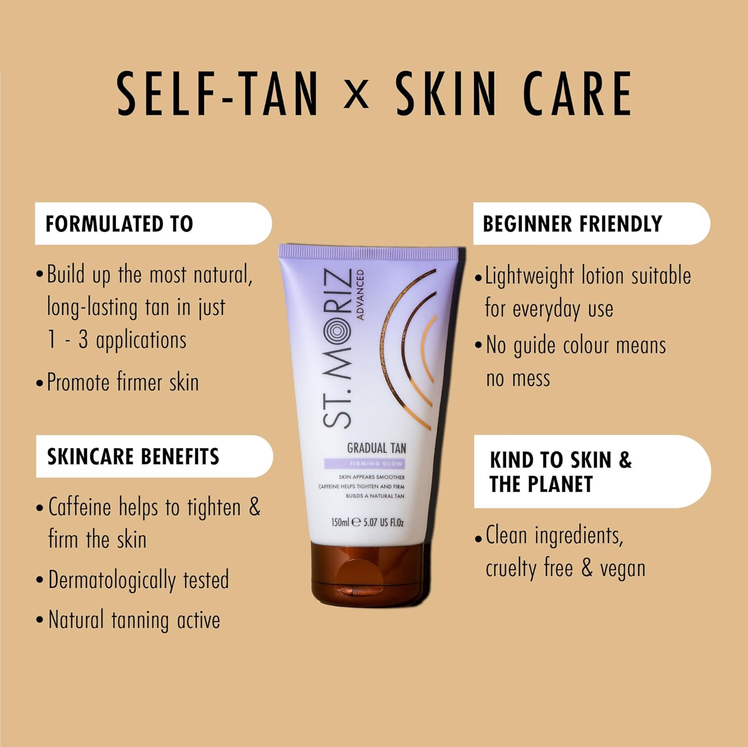 St Moriz Advanced Illuminating Gradual Self Tanner Lotion 200ml Hydrating Vegan Moisturizer with Hyaluronic Acid - Image 2