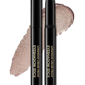 Erinde Waterproof Eyeshadow Stick, Cream Eye Shadow Stick, Long-Lasting, Crease-Proof, Cream to Powder Buildable & Blendable Eye Shadow Pencils Crayon, Vegan & Cruelty-Free, 09 Champagne