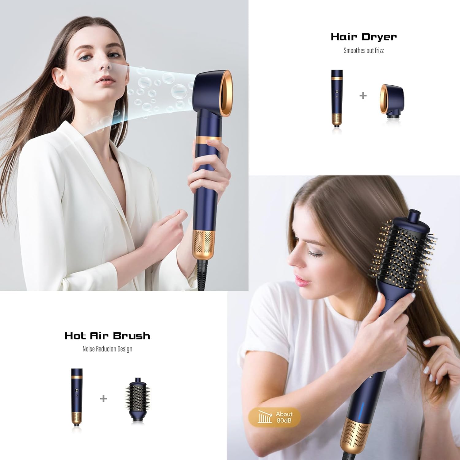 T-GOGO 6-in-1 Auto-Wrap Hot Air Brush with Ionic Technology - Black - Image 8